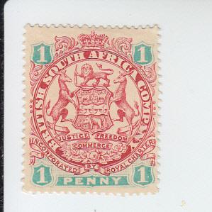 1896 Rhodesia Coat of Arms  (Scott 27) MHNG