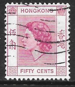 Hong Kong 192: 50c Elizabeth II, used, F-VF