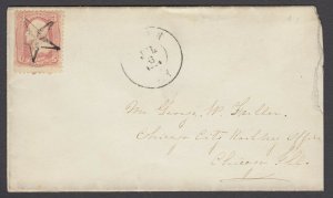 US, Sc 65 tied by FANCY Star cancel of NY on cover to Chicago Ill