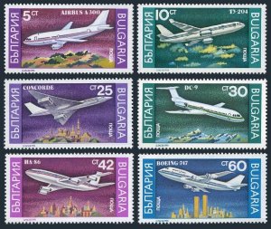 Bulgaria 3557-3562,MNH.Mi 3858-3863. Airplanes 1990.Airbus A-300,Tu-204,DC-9,