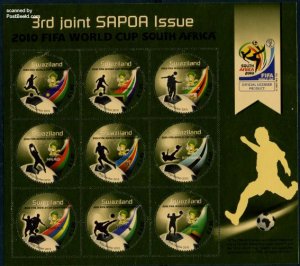Eswatini/Swaziland 2010, SAPOA, World Cup Football 9v m/s, MNH