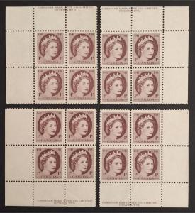 Canada 337 Plate Blocks Matched Set Plate No. 11 F-VF MNH