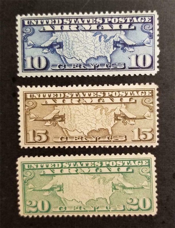 US Scott C7 C8 C9 Map Mail Airplanes Stamp Set MNH OG G2191