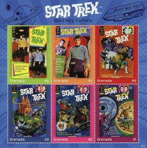 Grenada 2019 MNH Star Trek Gold Key Comics Spock Kirk 6v M/S Stamps