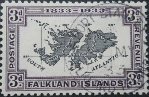 Falkland Islands 1933 GV Centenary 3d SG 131 used