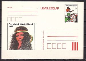 Hungary, 1982 issue. Guitarist Entertaining, Postal Card. ^