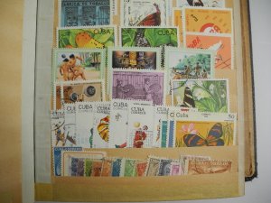 CUBA, old time accumulation of 3000+ Stamps in a battered stock book