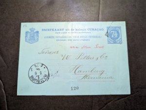 1896 Curacao Postcard Cover to Hamburg Germany