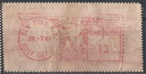 US meter label, 13¢, NYC, 1944