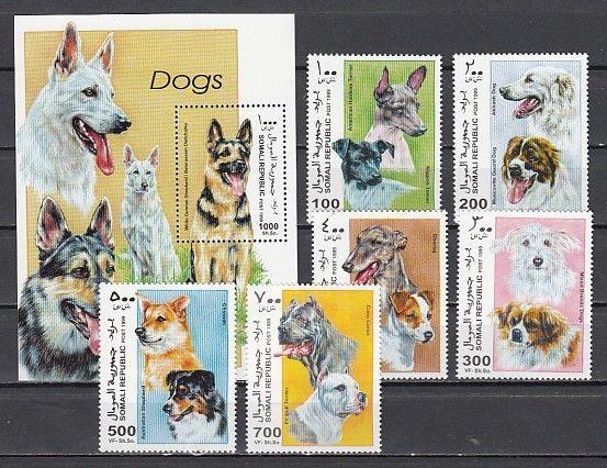 Somali Rep., 1999 Cinderella issue. Various Dogs set and s/sheet. ^