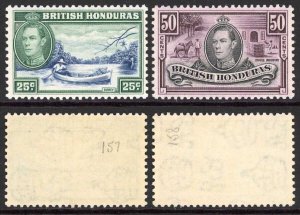 British Honduras SG157/8 25c and 50c KGVI M/M cat 45 pounds