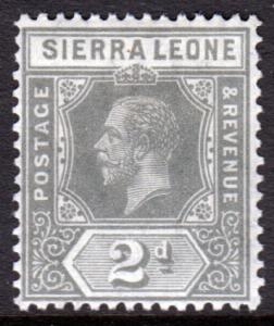 Sierra Leone KGV 1912 2d Greyish Slate SG115 Mint Lightly Hinged