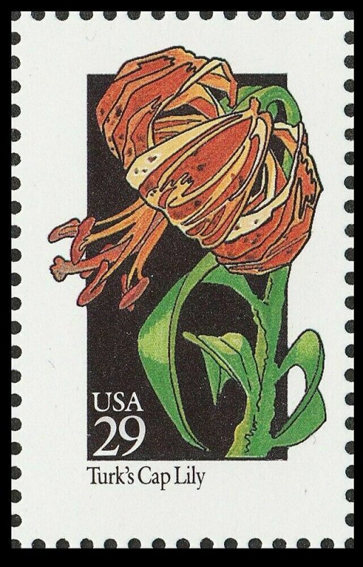 1992 29c Wildflowers: Turk's Cap Lily Scott 2681 Mint F/VF NH 