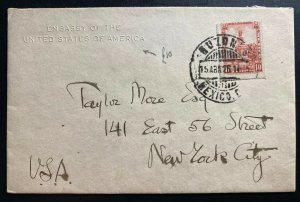 1926 Mexico City Mexico US Embassy Diplomatic Cover To New York