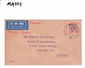 Malaya PERAK Air Mail Cover *Ipoh* 1936 CDS Scotland Glasgow {samwells}MA1111