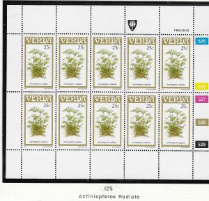 South Africa - Venda  #125   25c Ferns Sheet of 10 (MNH) CV $5.00