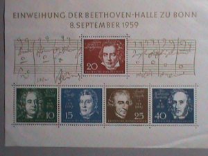 GERMANY STAMP: 1959 SC#804 ANNIVERSARY HONOR OF GERMAN COMPOSERS MNH S/S SHEET-