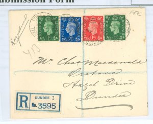 Great Britain  1937 Royalty, King George VI; registered FDC