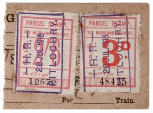 (I.B) The Highland Railway : Parcel 2/9d (Pitlochry)