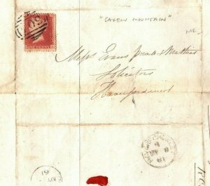 GB WALES Pembrokes Cover 1861 *Carew Mountain* Letter Wife LIGHTMAN Rare MS1732 