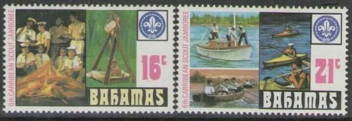 BAHAMAS SG498/9 1977 SIXTH CARIBBEAN SCOUT JAMBOREE MNH