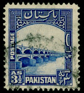 PAKISTAN SG32, 3½a brt blue, FINE USED.