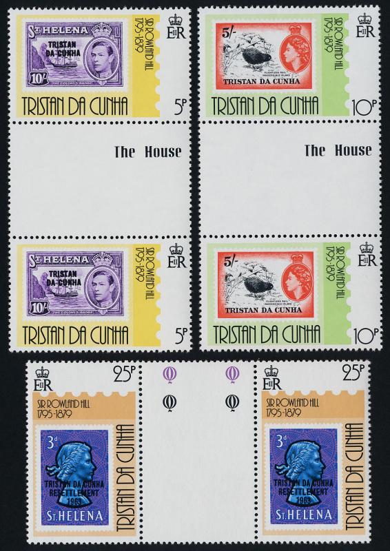 Tristan Da Cunha 260-2 Gutter Pairs MNH Stamp on Stamp, Ships, Bird