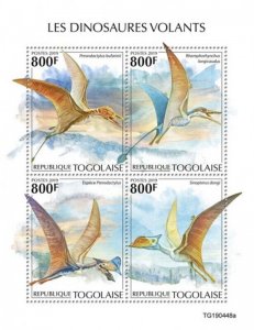 Togo - 2019 Flying Dinosaurs - 4 Stamp Sheet - TG190448a