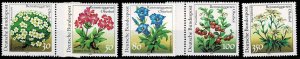 Germany1991, Sc.#1630;-1634 MNH, Plants in the Rennsteig Garden, Oberhof