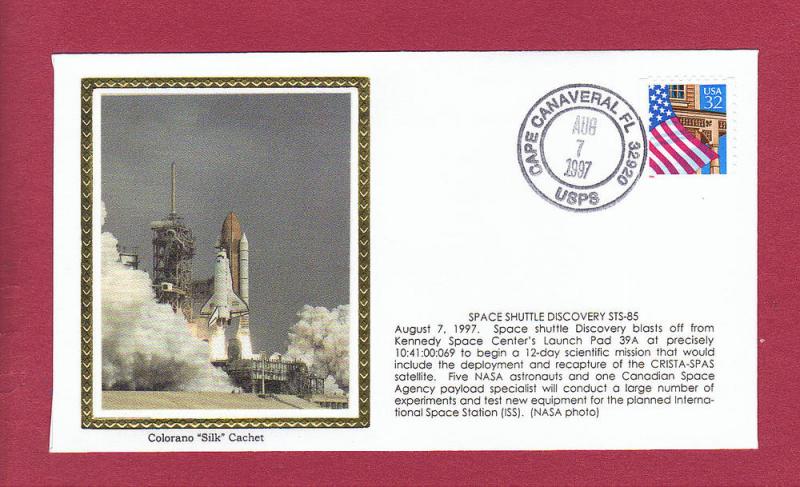 1997 SPACE SHUTTLE DISCOVERY STS-85, LAUNCH COVER, Colorano