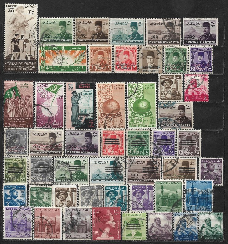 COLLECTION LOT OF 50 EGYPT 1939+ STAMPS CLEARANCE