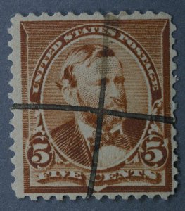 United States #223 Used Fine Light Hand Cancel Yellow Brown