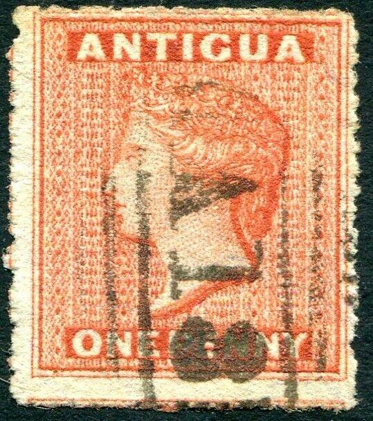 ANTIGUA-1867 1d Venetian with Sideways Watermark Sg 7b FINE USED  V29704