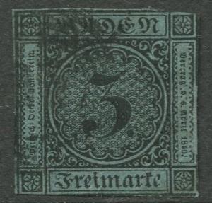 Baden - Scott 8 - Definitive -1853 - Used - 3kr Stamp