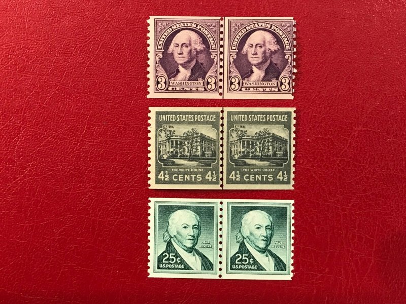 US Sc#721,844,1059a Join Line Coil pair Mint NH OG VF/XF (HS-38)