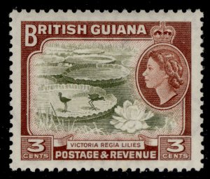 BRITISH GUIANA QEII SG333, 3c brown-olive & red-brown, LH MINT.