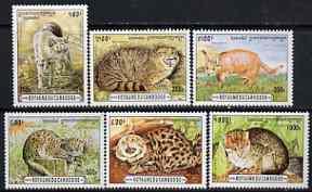 Cambodia 1996 Wild Cats perf set of 6 unmounted mint, SG ...