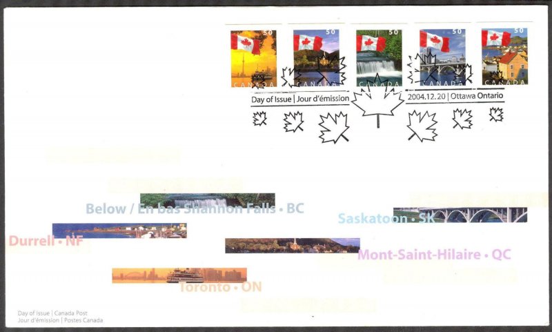 Canada 2004 Flags Landscapes Bridges Ships Mi. 2227/31 FDC