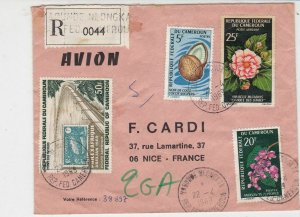 Rep Du Cameroun 1969 Regd Airmail Yaounde Flowers Nut Etc Stamps Cover Ref 30719 