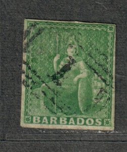 Barbados Sc#5 Used/F-VF, 4 Margins, Cv. $230