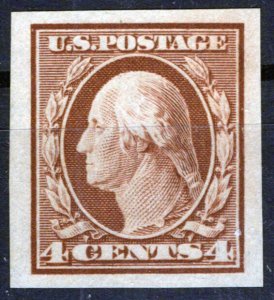 US 346 MH XF Jumbo Margins 4c brown Washington imperf stamp ZAYIX 0424MAR0019