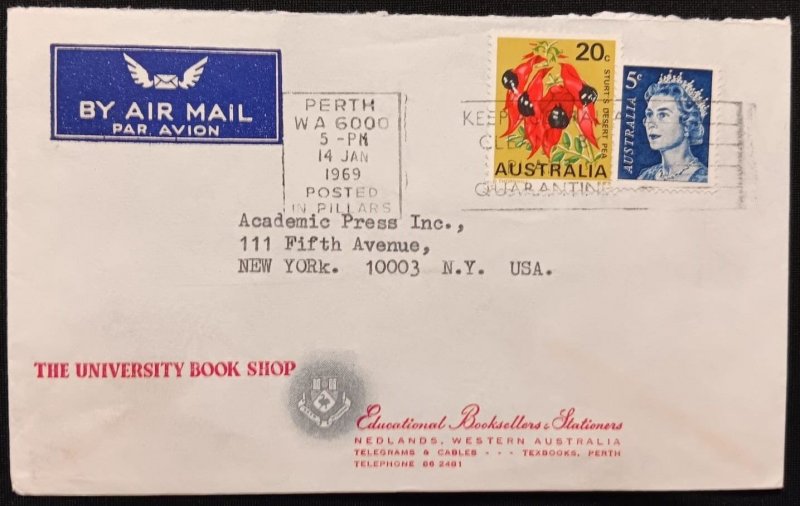 DM)1969, AUSTRIA, LETTER SENT TO U.S.A, AIR MAIL, WITH STAMPS FLORA, DE