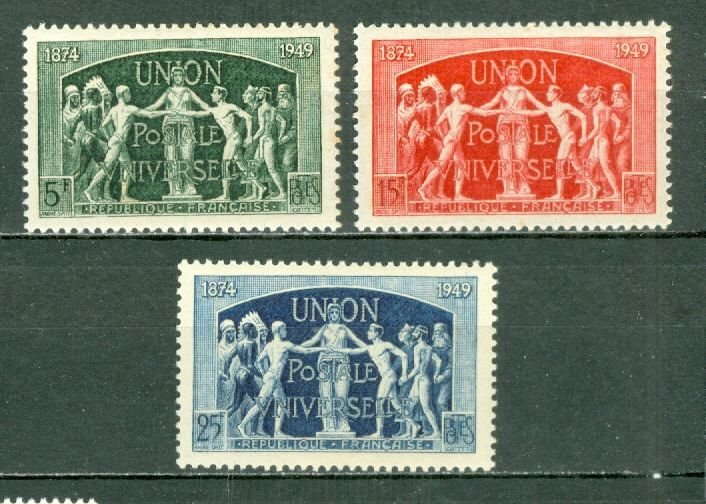FRANCE 1949 UPU  #634-636  MNH...$1.50