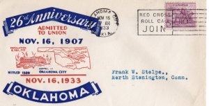 United States 1934 Cachet Cover Oklahoma 26th Anniversary