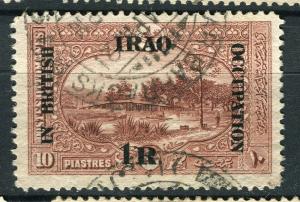 IRAQ; 1918 BRITISH OCCUPATION issue fine used 1R. value + good POSTMARK