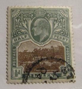 ST HELENA Scott #50 Θ used ½d architecture stamp, very fine + 102 card