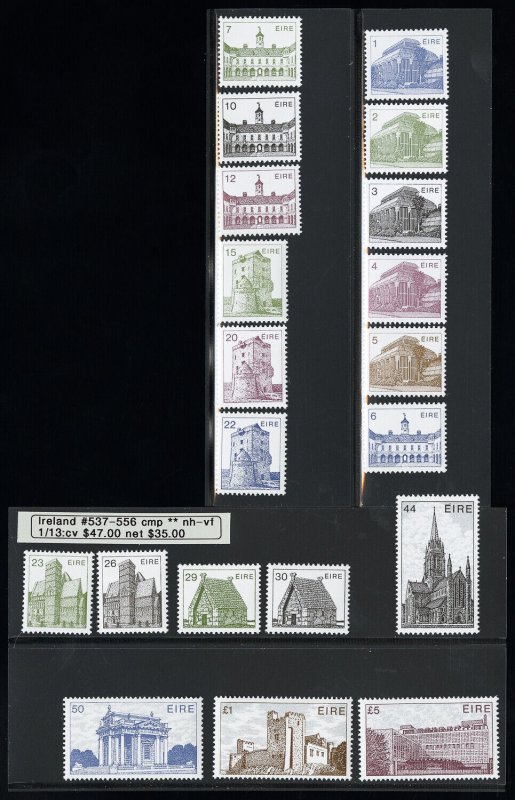 Ireland Stamps # 537-556 MNH VF Scott Value $35.00