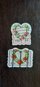 US Scott # 3274-3275; Two used Victorian Love, 33c and 55c; 1999; VF centering