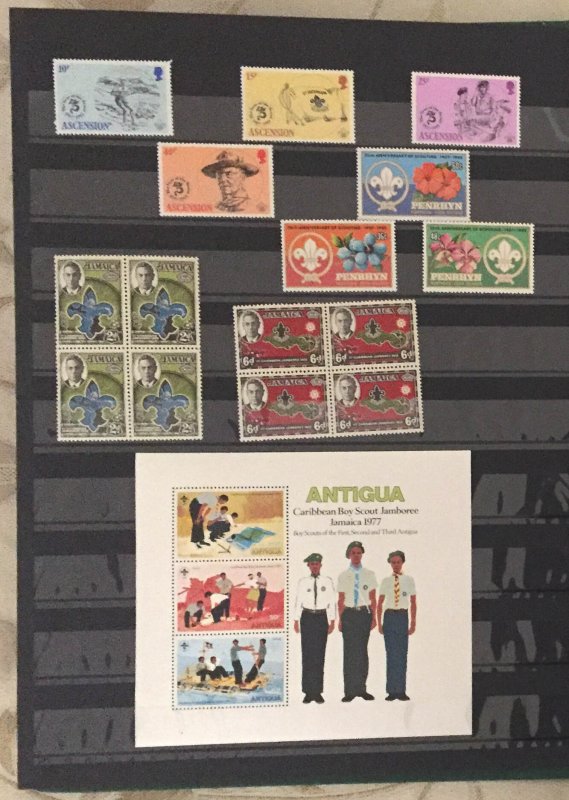 COLLECTION OF BOY & GIRL SCOUTS MNH STAMPS FROM DIFFERENT COUNTRIES IN AN ALBUM