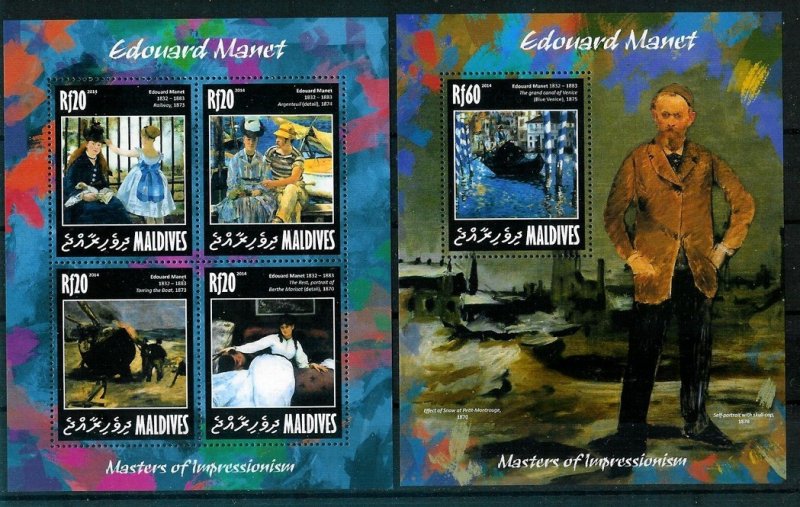 Maldive Islands - Paintings - EDOUARD MANET - Set + S.S. - MNH